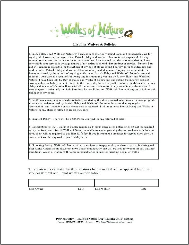 Pet Boarding Contract Template