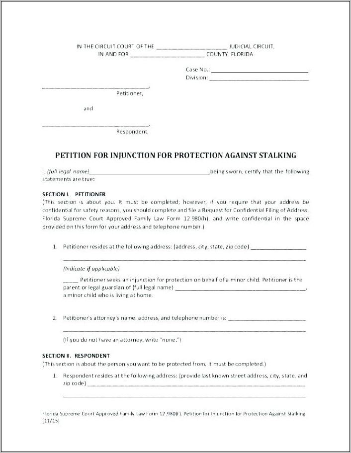 Petition Form Template Word