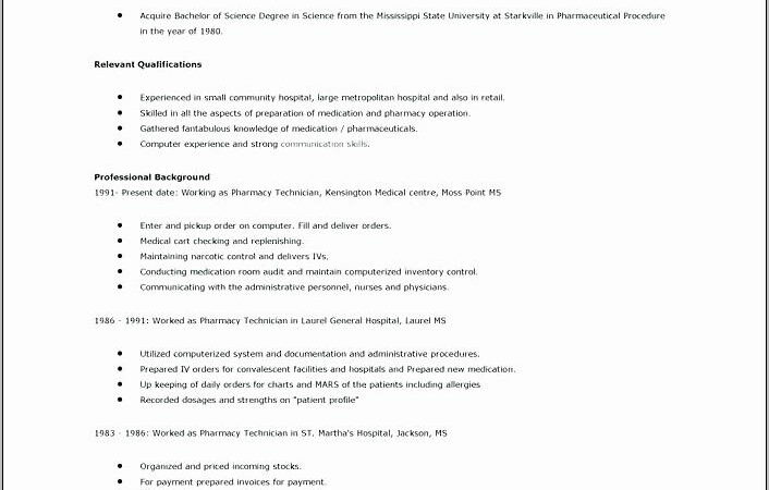 Pharmacy Technician Cv Template