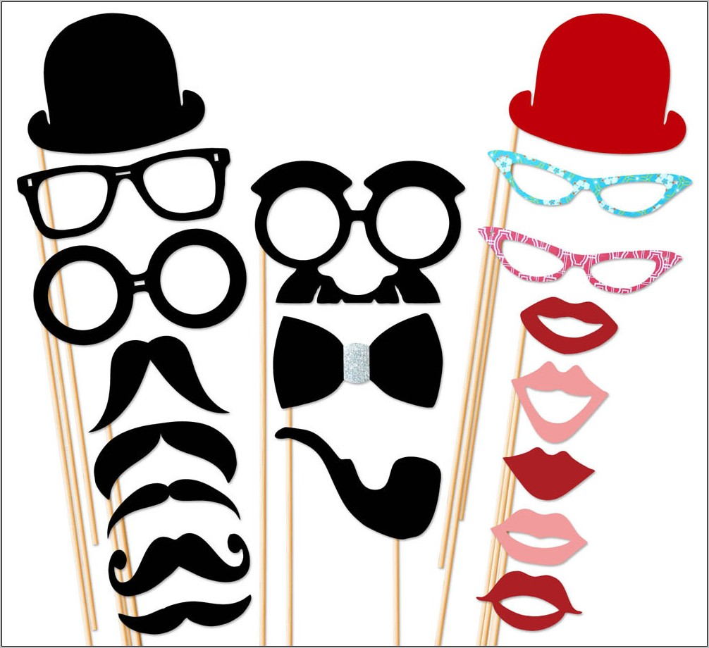 Photo Booth Glasses Prop Templates