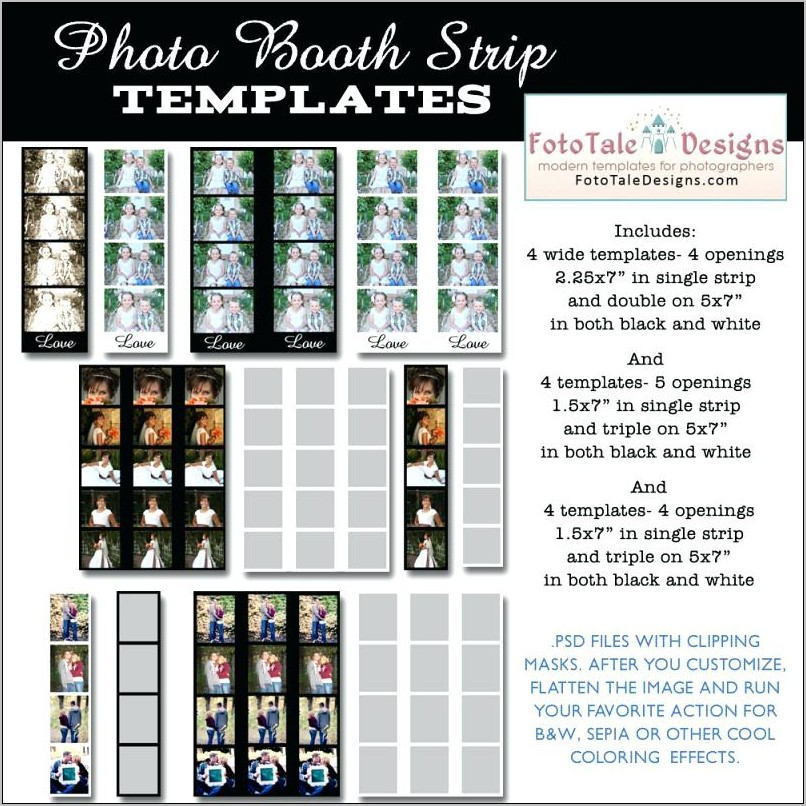 Photo Booth Strip Frame Template