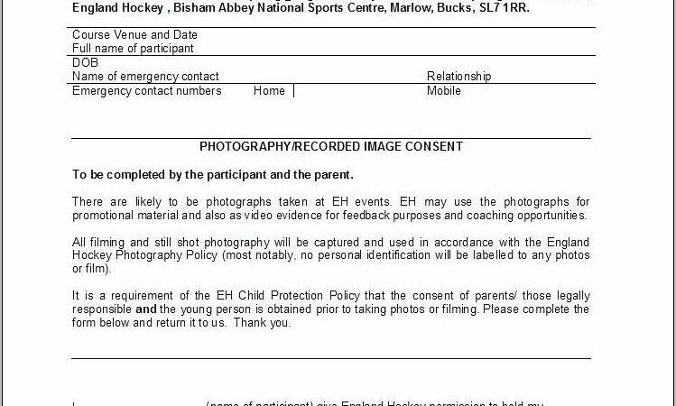 Photo Consent Form Template