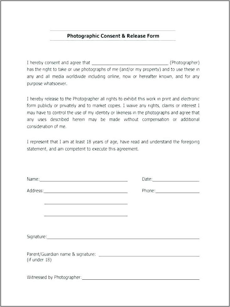 Photography Waiver Form Template