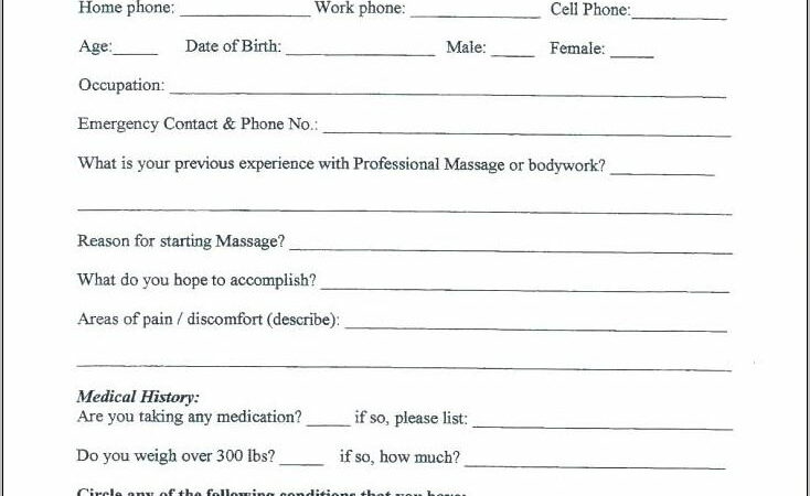 Physical Therapy Intake Form Template