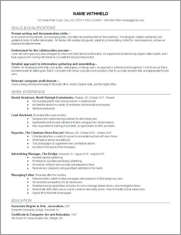 Physician Assistant Curriculum Vitae Template