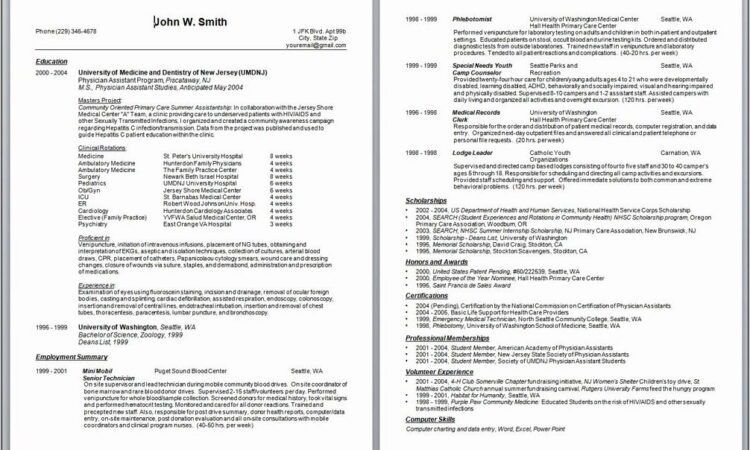 Physician Curriculum Vitae Example