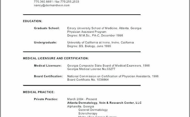 Physician Curriculum Vitae Template