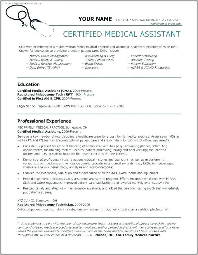 Physician Resume Templates Download Free