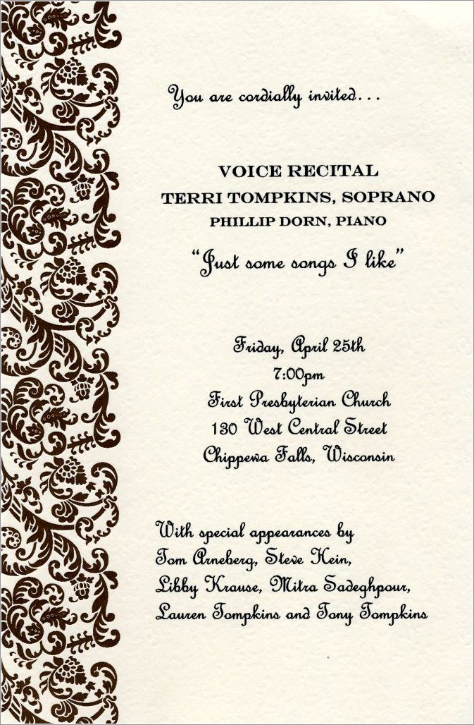 Piano Recital Invitation Template