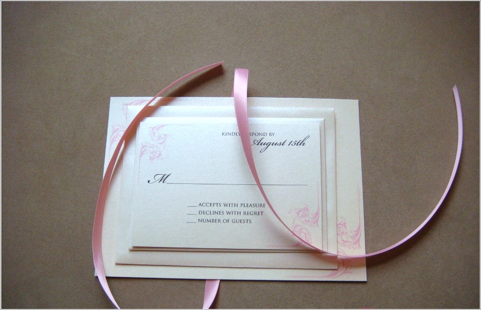 Pink And Brown Wedding Invitations