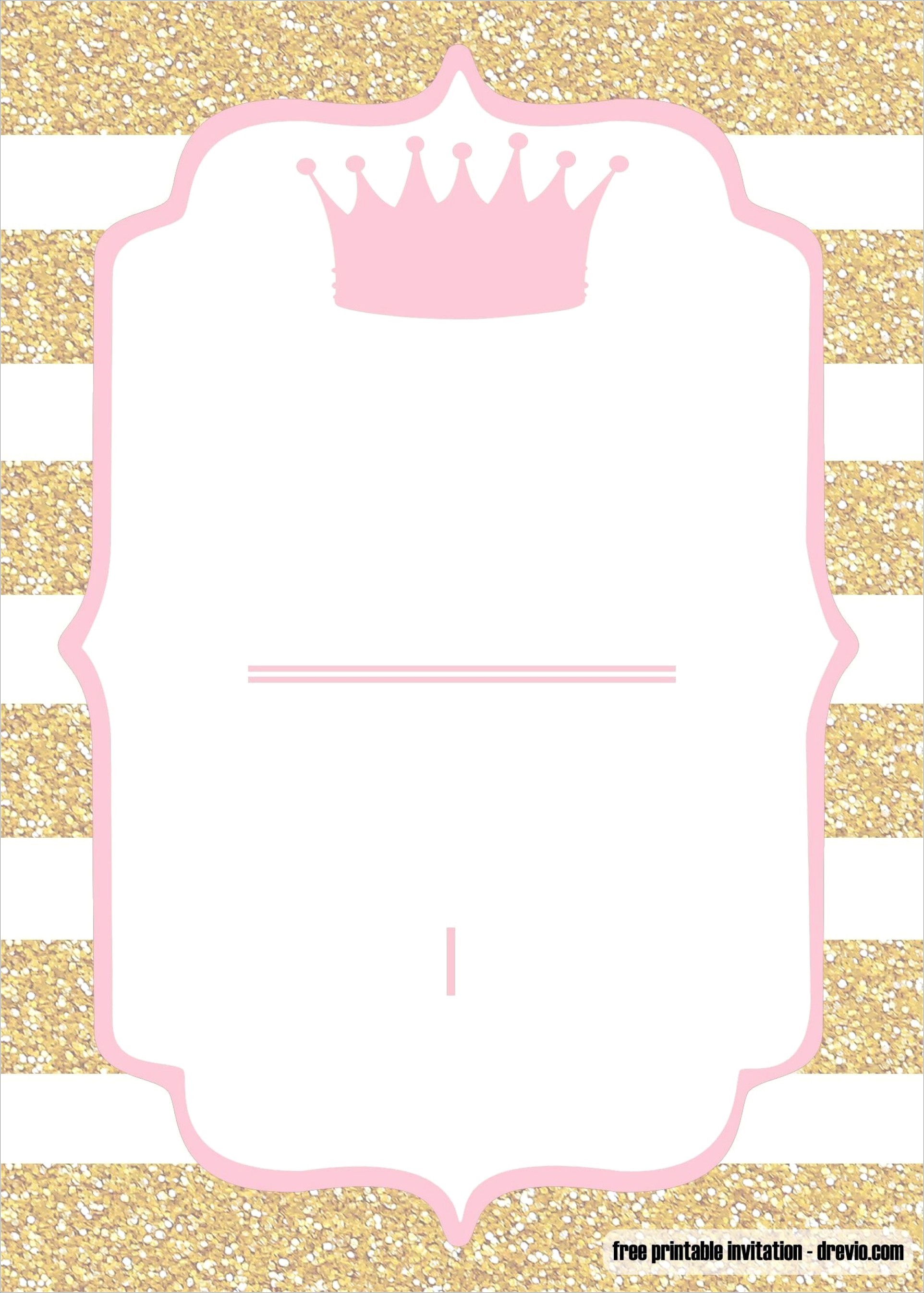 Pink And Gold Birthday Invitation Template