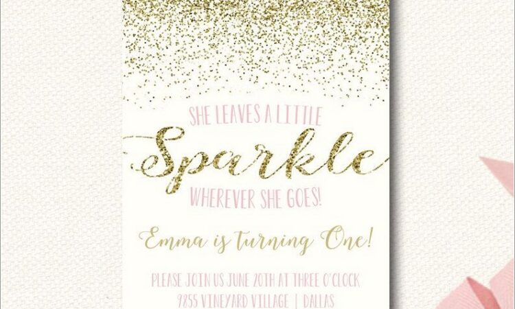 Pink And Gold Birthday Invitations