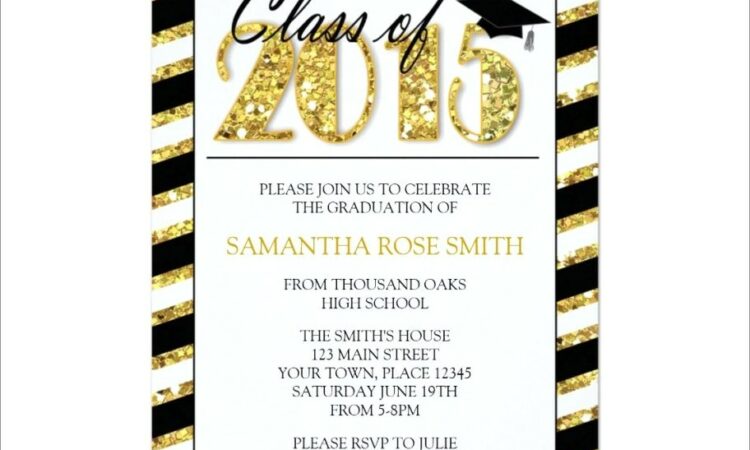 Pink And Gold Graduation Invitations