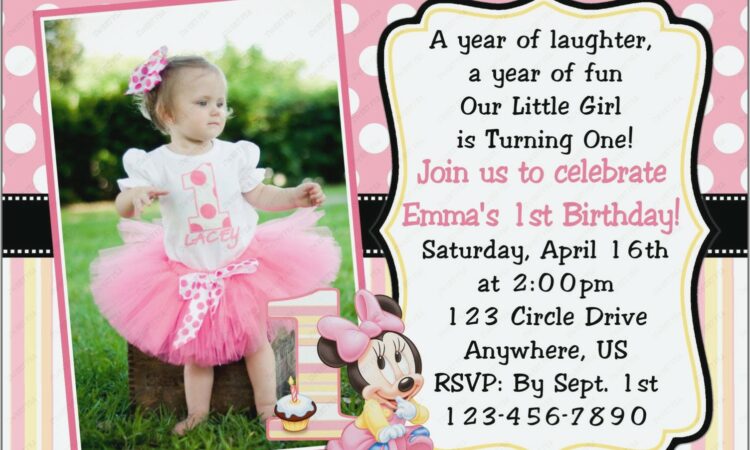 Pink And Gold Minnie Mouse Invitations Free