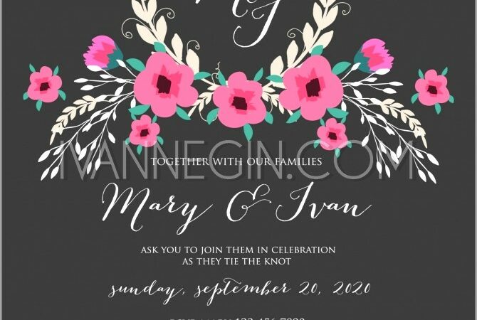 Pink And Gray Wedding Invitation Templates