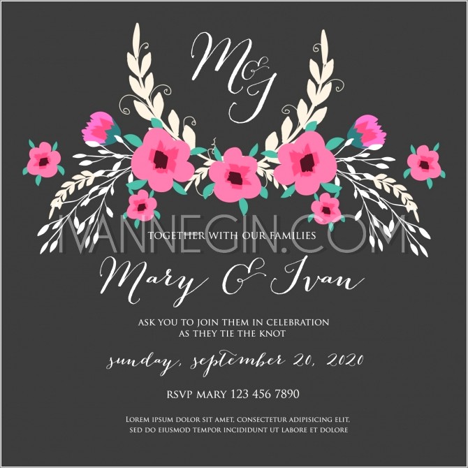Pink And Gray Wedding Invitation Templates