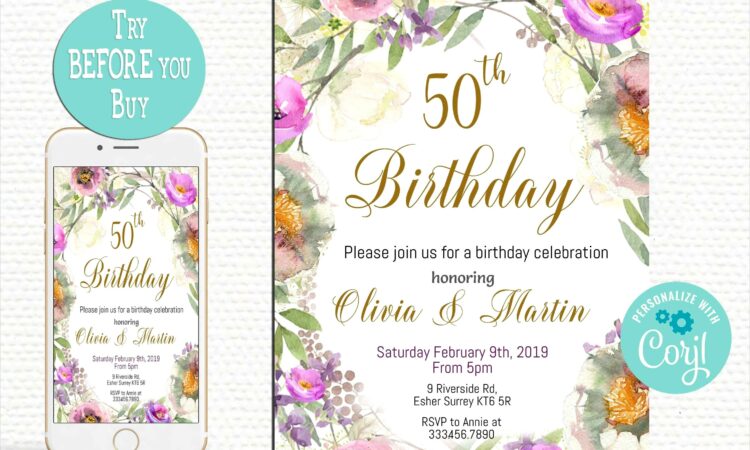 Pink And Purple Invitations