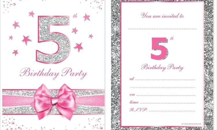 Pink And Silver Birthday Invitations