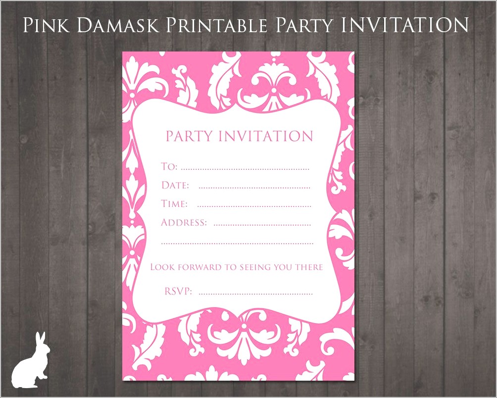 Pink Birthday Invitations Free