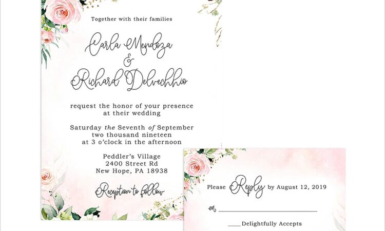 Pink Floral Wedding Invitations