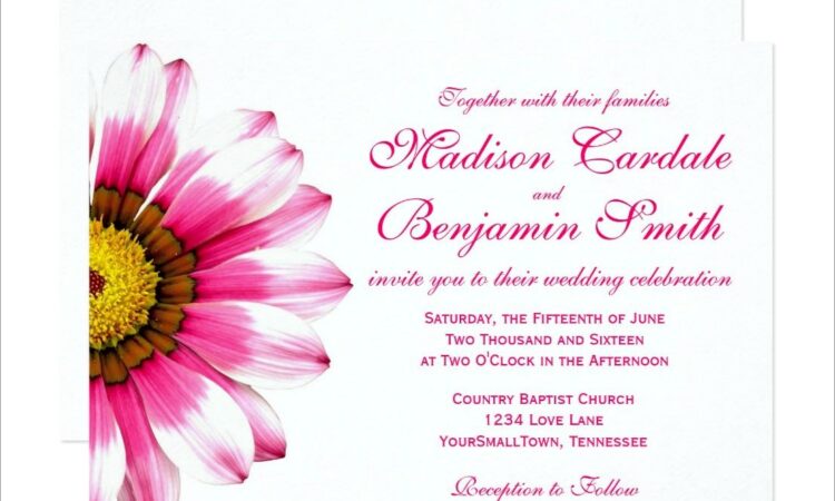 Pink Flower Wedding Invitations