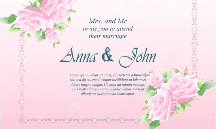 Pink Rose Wedding Invitation Background