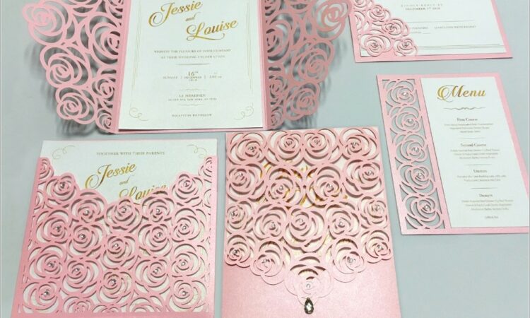 Pink Rose Wedding Invitations