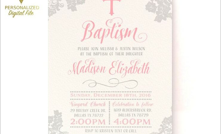 Pinterest Baptism Invitations Girl