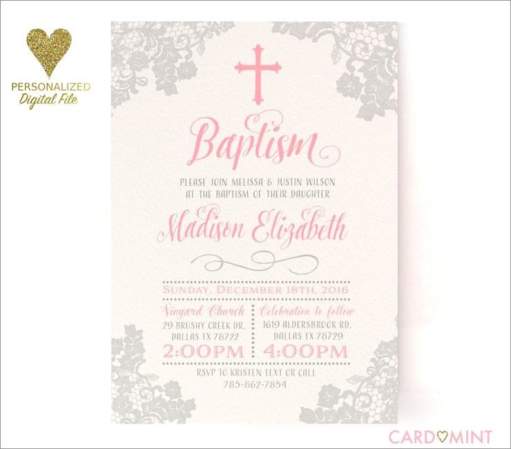 Pinterest Baptism Invitations Girl