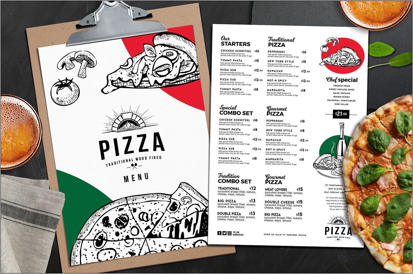 Pizza Menu Templates Illustrator
