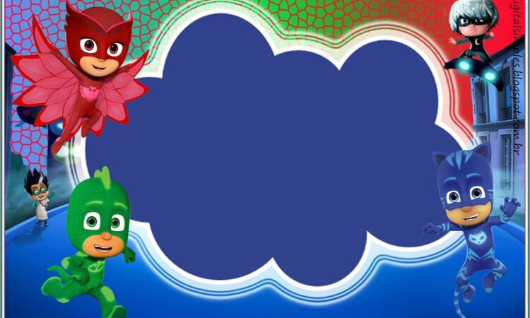 Pj Mask Birthday Invitation Template