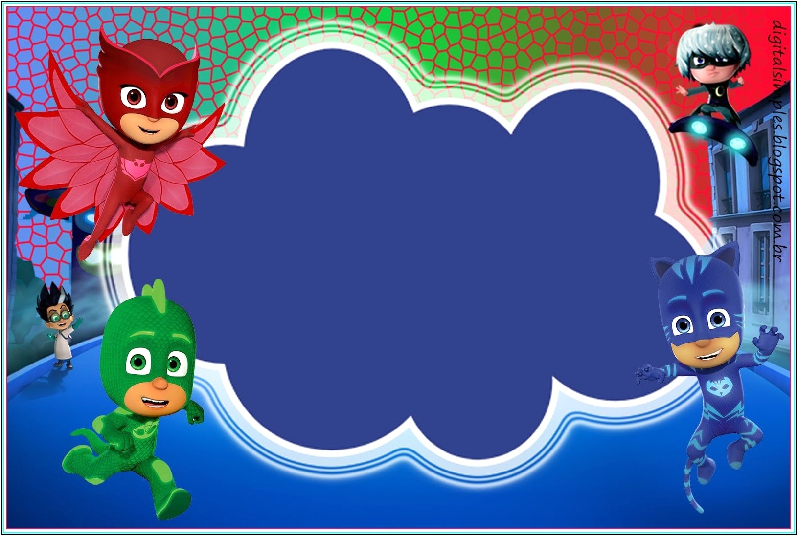 Pj Mask Birthday Invitation Template