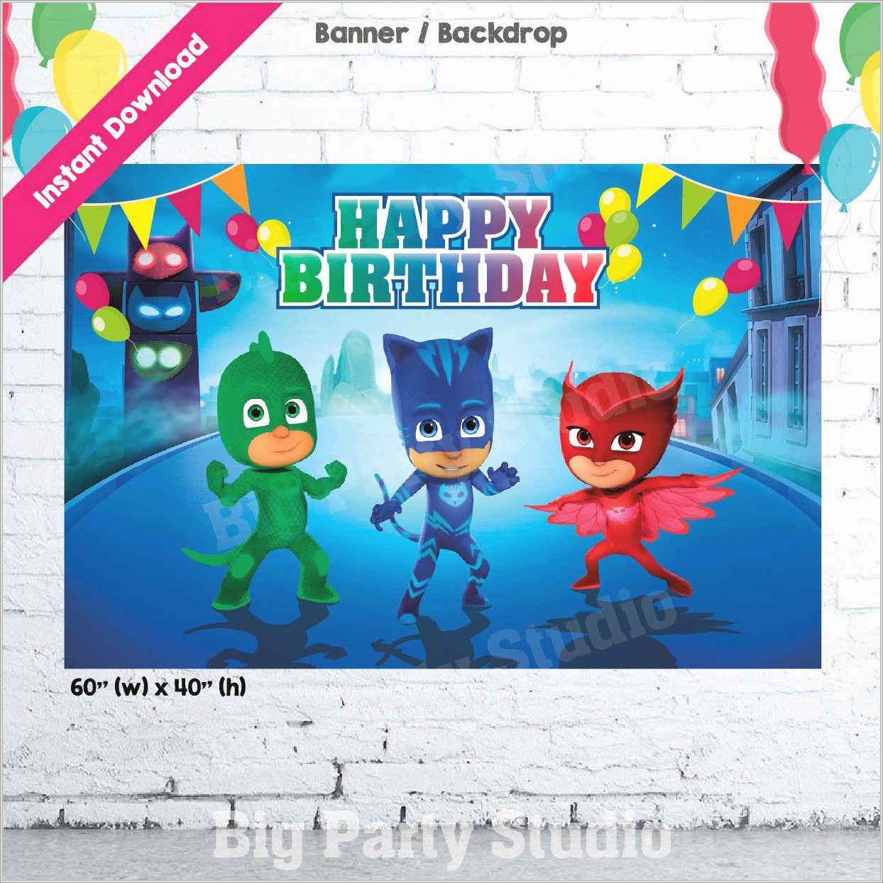 Pj Mask Editable Invitation