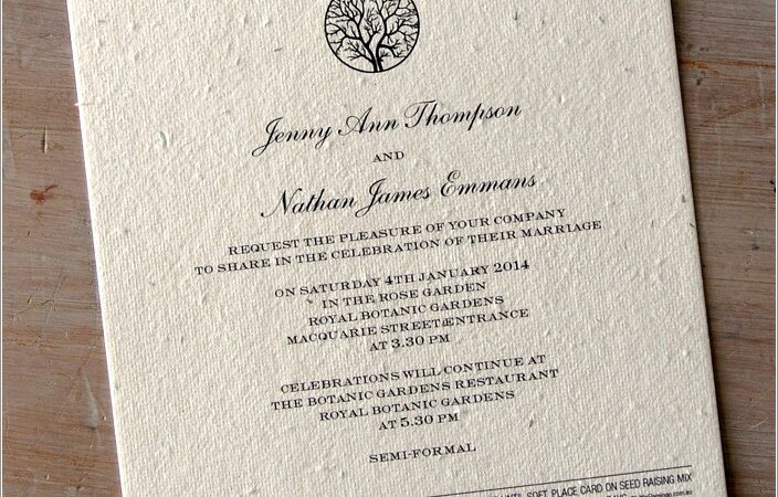 Plantable Wedding Invitations Australia