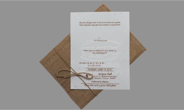 Plantable Wedding Invitations Chennai