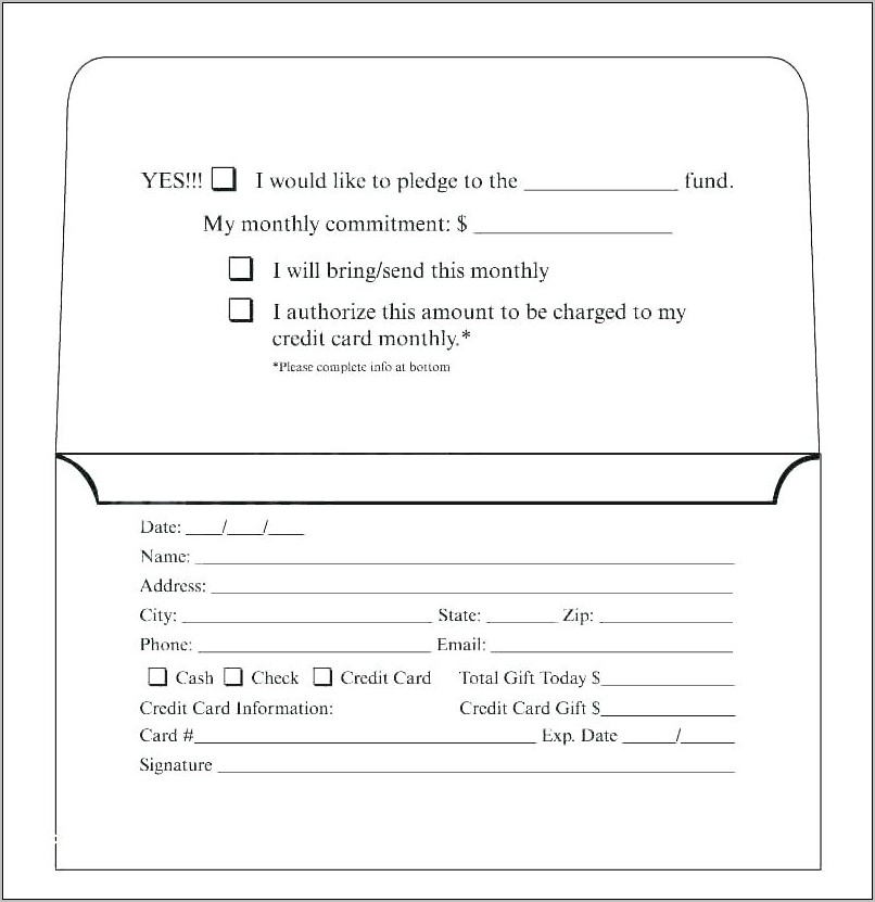 Pledge Form For Fundraising Template