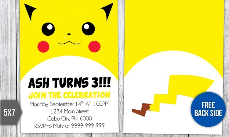 Pokemon Birthday Invitation Template