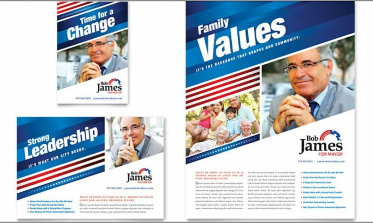 Political Campaign Tri Fold Brochure Template