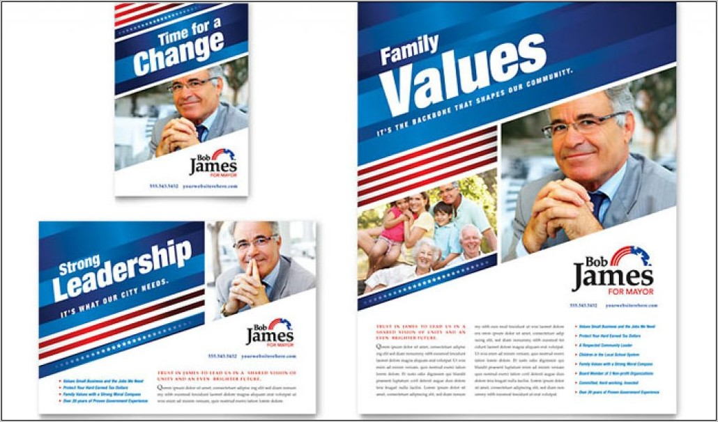 Political Campaign Tri Fold Brochure Template