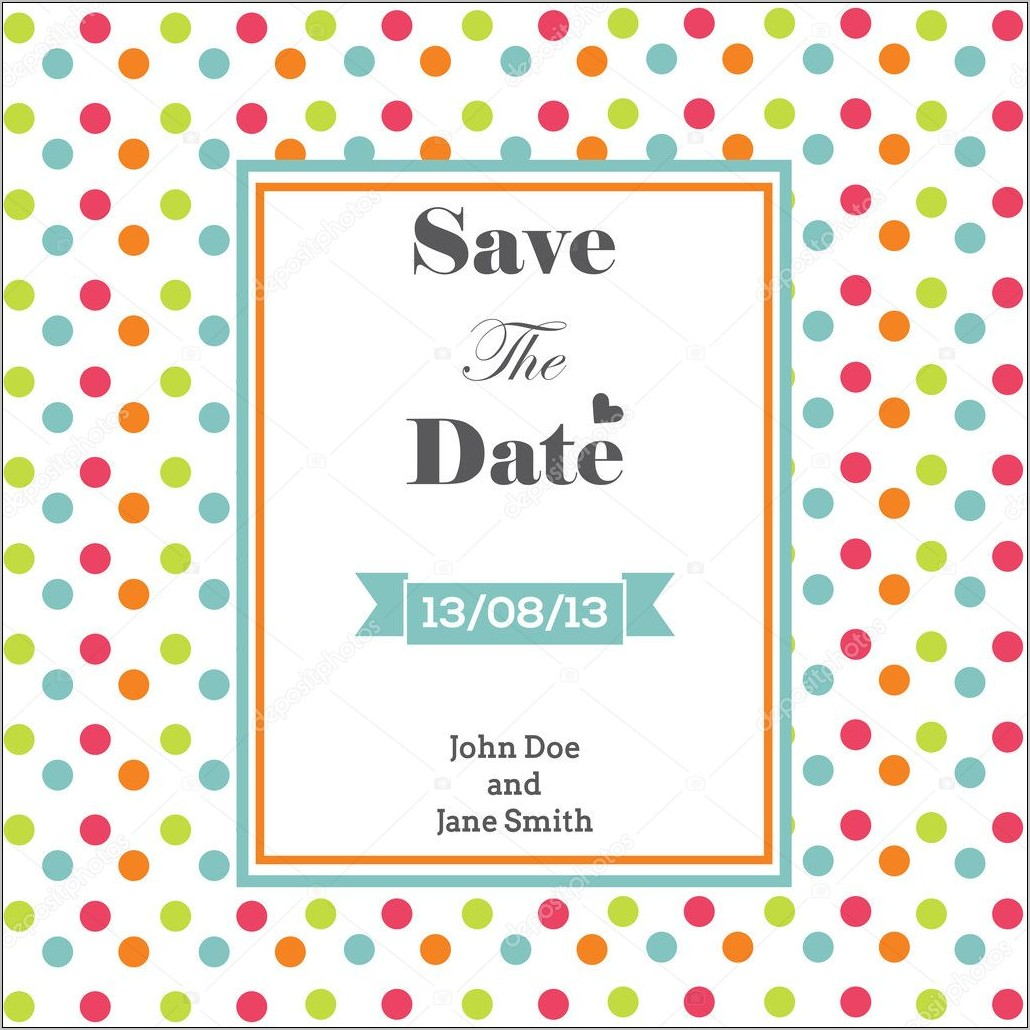 Polka Dot Wedding Invitation Template