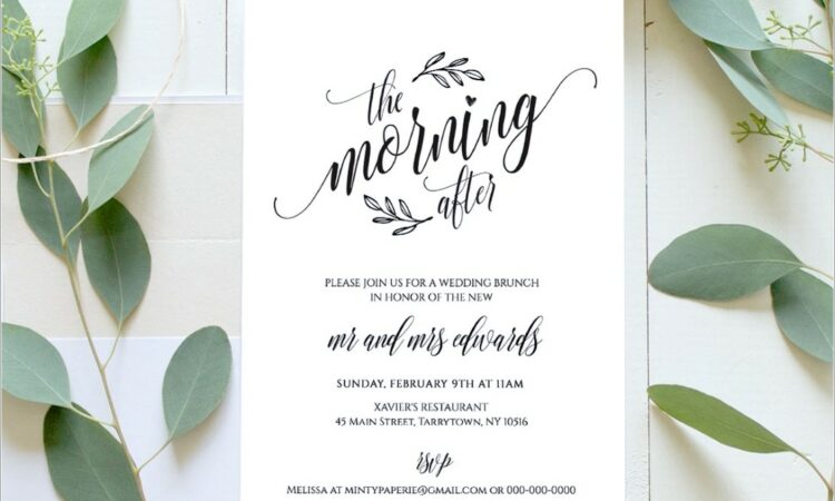 Post Wedding Brunch Invitation Template