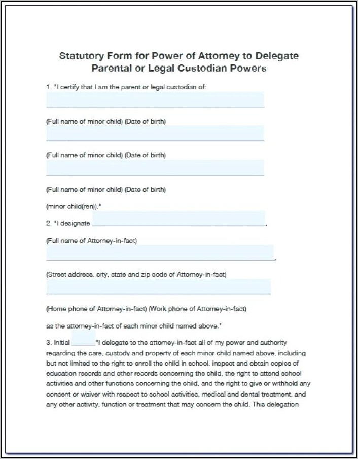 Power Of Attorney Form Example