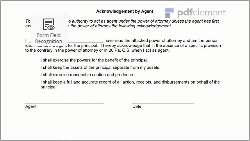 Power Of Attorney Paperwork Pa