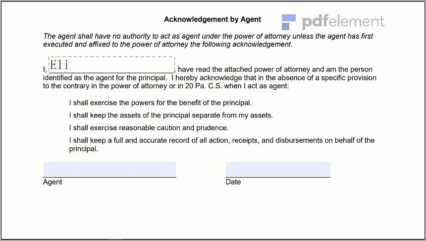 Power Of Attorney Paperwork Pa (147)