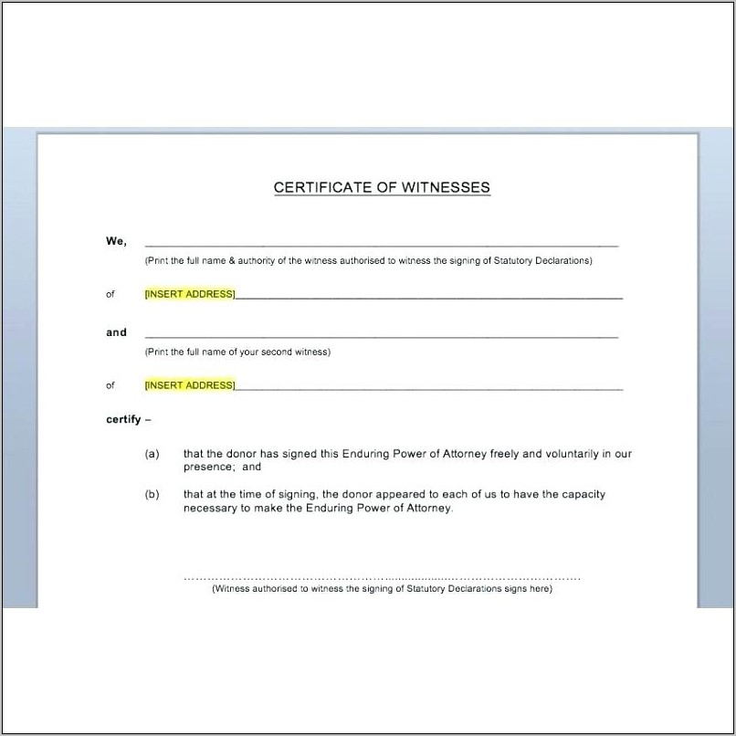 Power Of Attorney Template Free Download