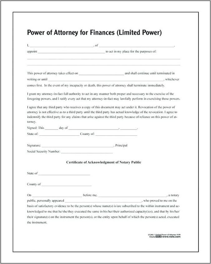 Power Of Attorney Template Real Estate India