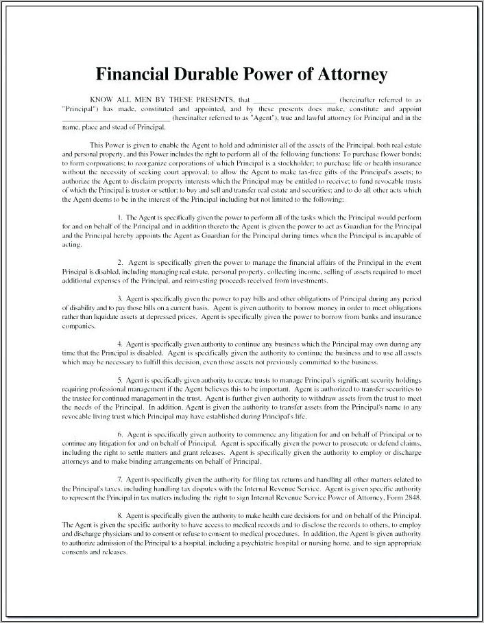Power Of Attorney Texas Template