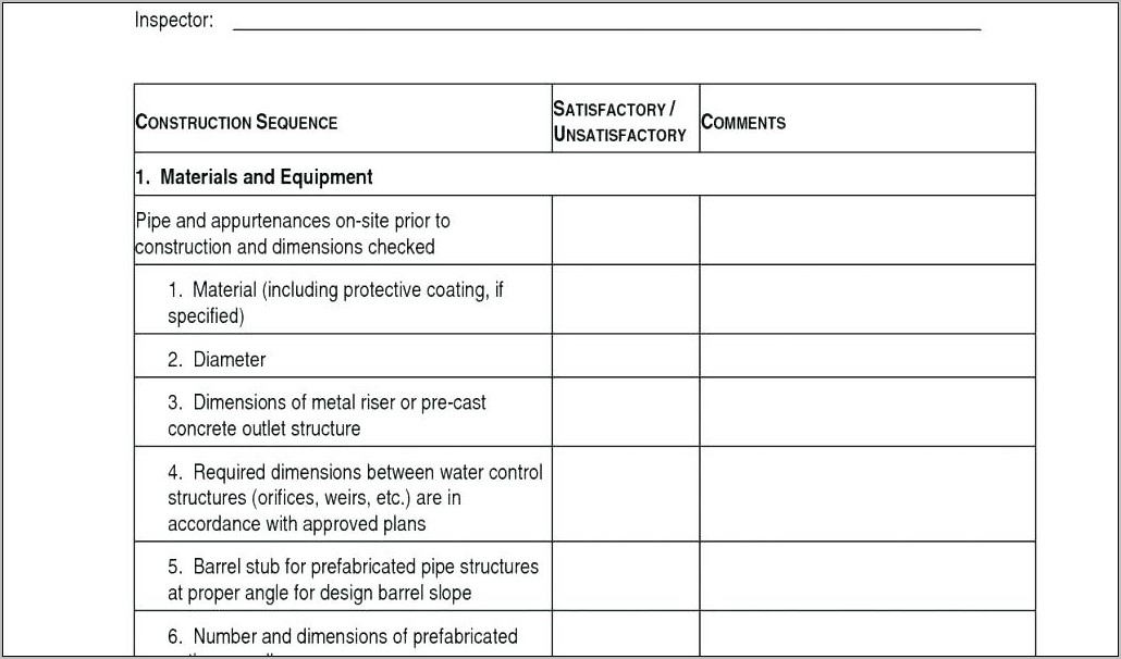 Pre Construction Commencement Checklist Template