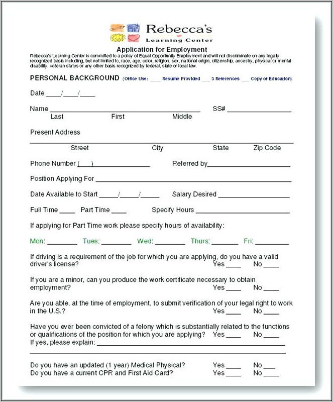 Pre Registration Form Template