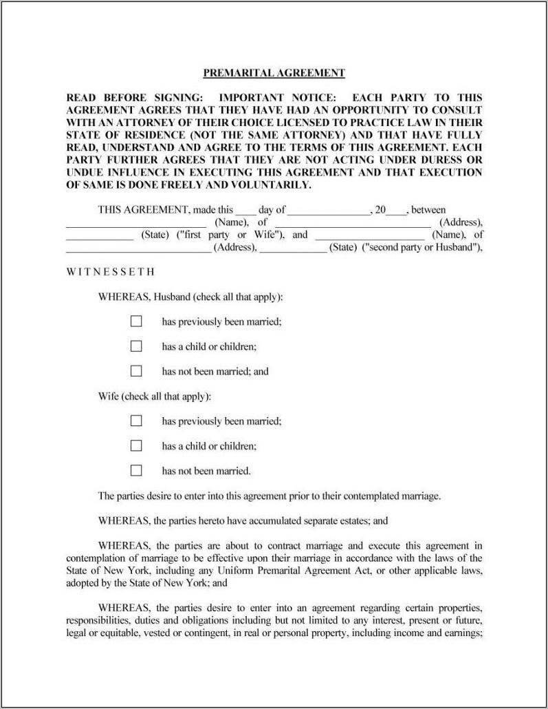 Prenuptial Agreement Sample South Africa